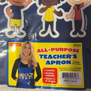 Lakeshore Learning Teachers All Purpose Apron Blue Children Print